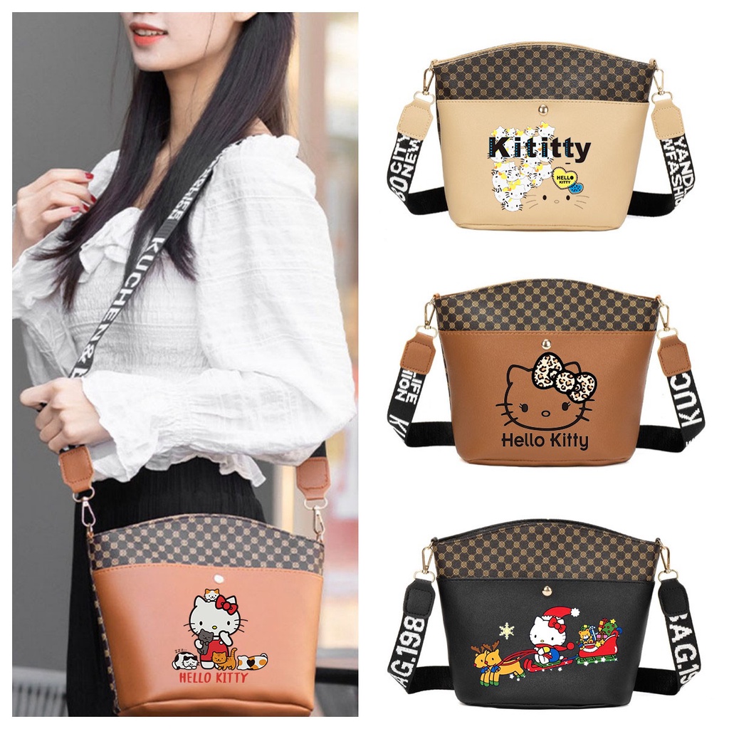 時尚挎包女士斜挎包貝殼包卡通hello Kitty包凱蒂貓背包學生禮物 | 蝦皮購物