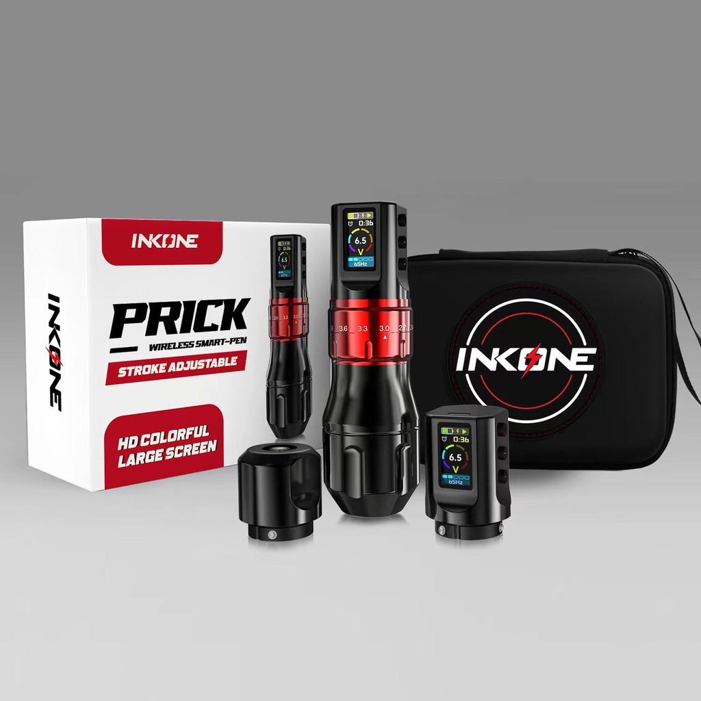 Inkone 可調節無線紋身筆機 2 件套高清彩屏電池可調節墨盒深度帶 RCA 適配器 | 蝦皮購物