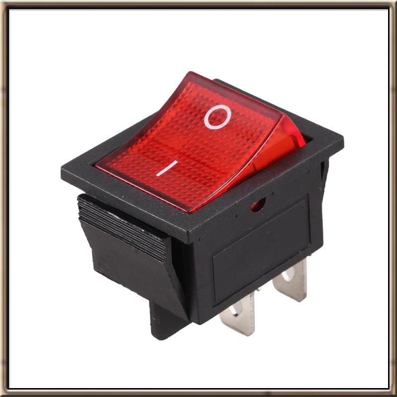 Aexit 4 stuks Rood Licht SPST I/O 2 Positie Tuimelschakelaar 16A 250VAC 20A 125VAC