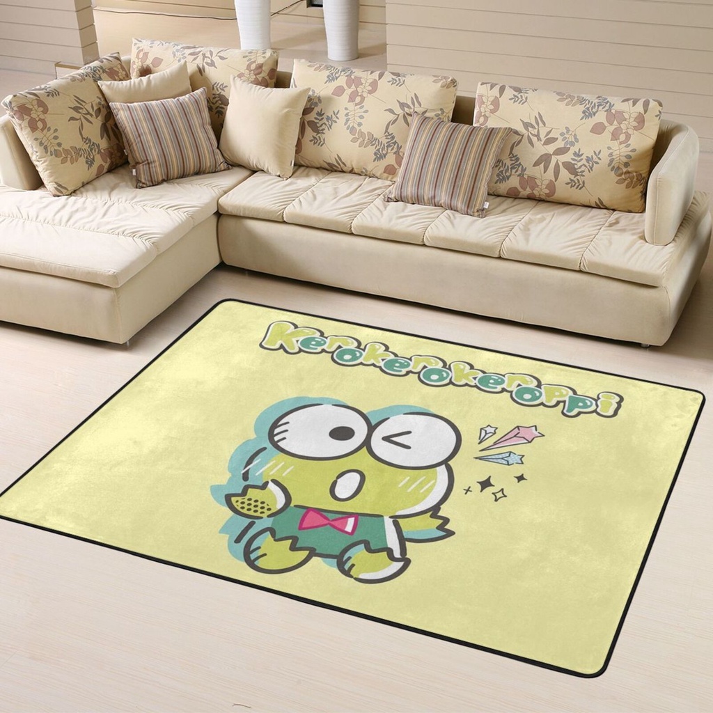 三麗鷗 Sanrio Keroppi印花地毯160*120CM(63*48in),客廳餐墊地墊宿舍房間臥室家居裝飾 | 蝦皮購物