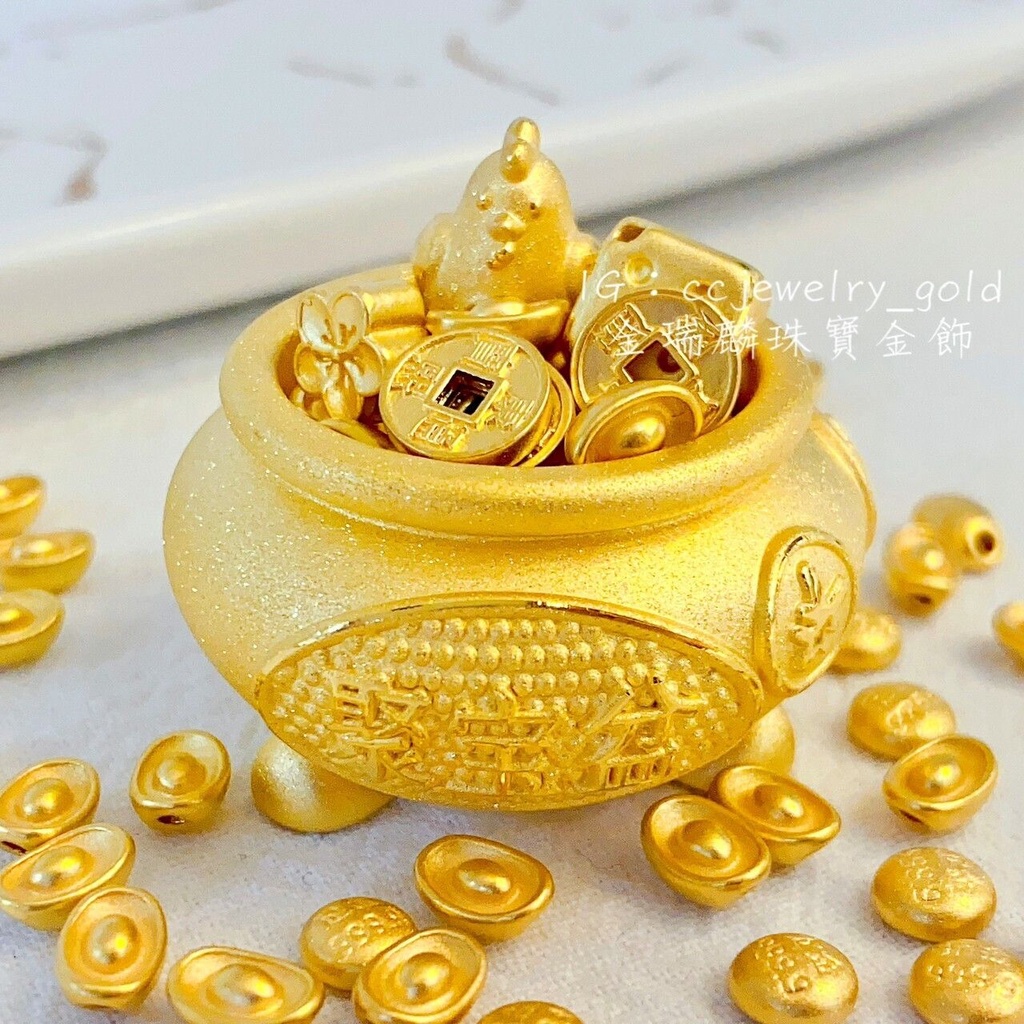 《金瑞麟金飾》黃金聚寶盆 造型黃金 黃金擺飾 純金9999 | 蝦皮購物
