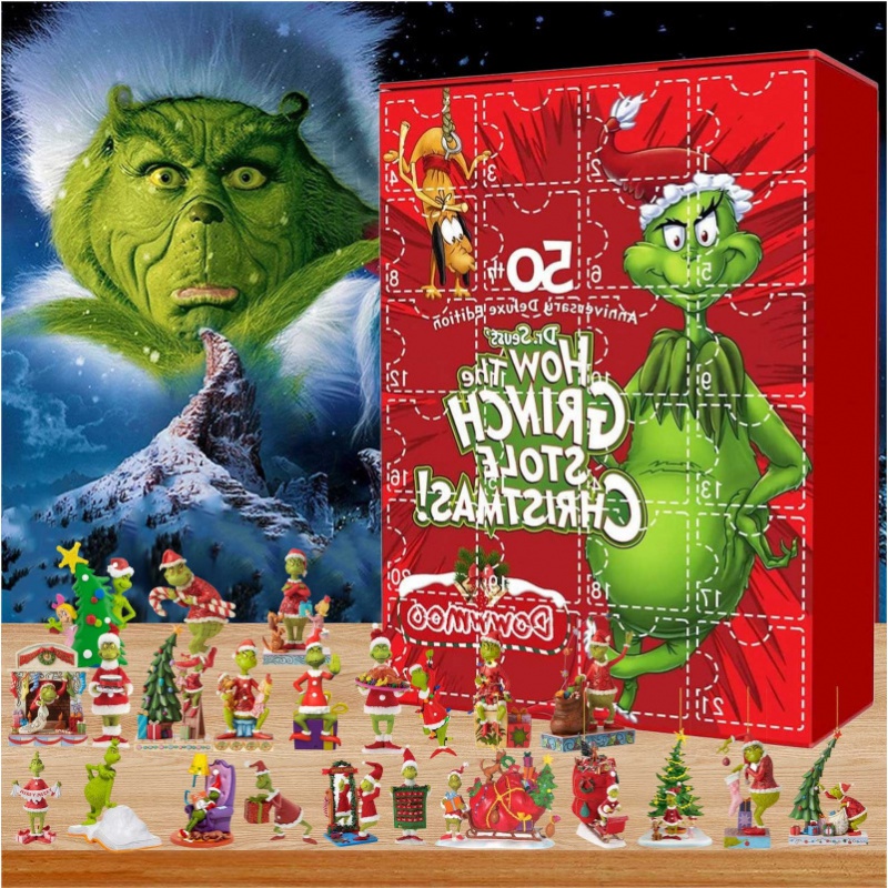 聖誕禮物 24天 聖誕亞克力盲盒 Grinch Blind Box 格林奇麋鹿 節日曆盲盒吊飾 鑰匙掛飾 聖誕禮物創意 | 蝦皮購物