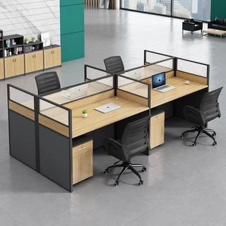 工位辦公桌 簡約現代電腦桌 員工位 職員卡座 屏風卡位 辦公室桌椅 組合四人位 電腦桌 辦公室電腦桌