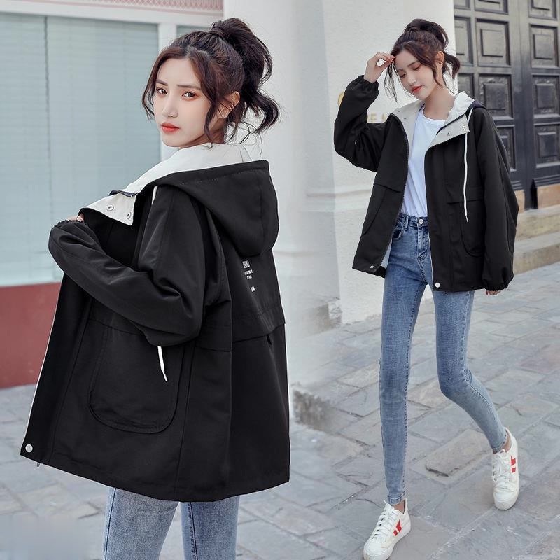 工裝外套少女春秋裝新款初中高中學生韓版寬松休閑薄款上衣服韓版