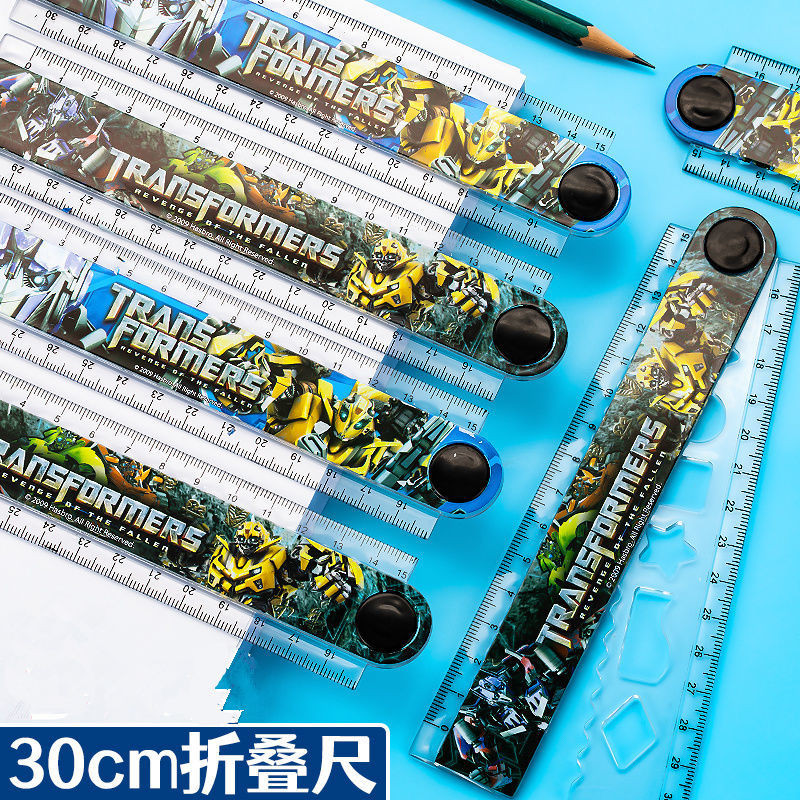 inventory - ruler 尺子 學生專用 可愛 多功能尺子 變形金剛直尺子透明塑膠帶波浪線小學生可摺疊尺30c | 蝦皮購物