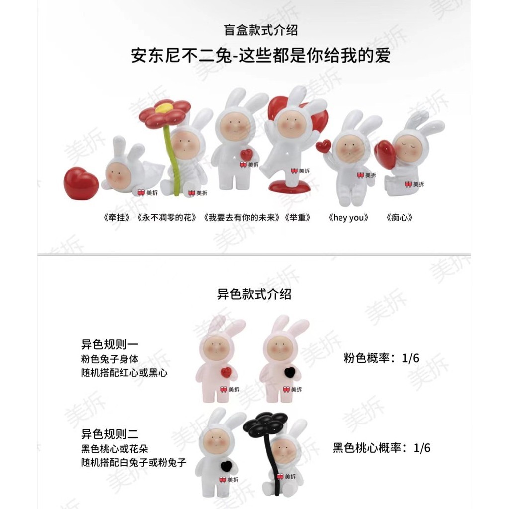 安東尼不二兔這些都是你給我的愛盲盒潮玩具可愛少女心手辦公仔 | 蝦皮購物