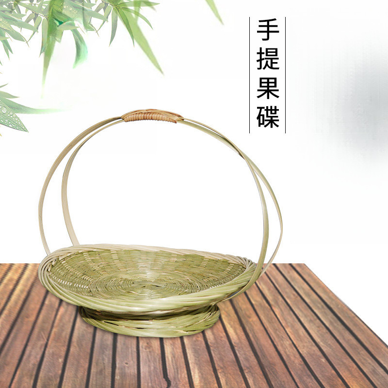 竹製品竹編織籃子手工提籃點心籃桌麵果盤零食糕點水果竹籃 | 蝦皮購物