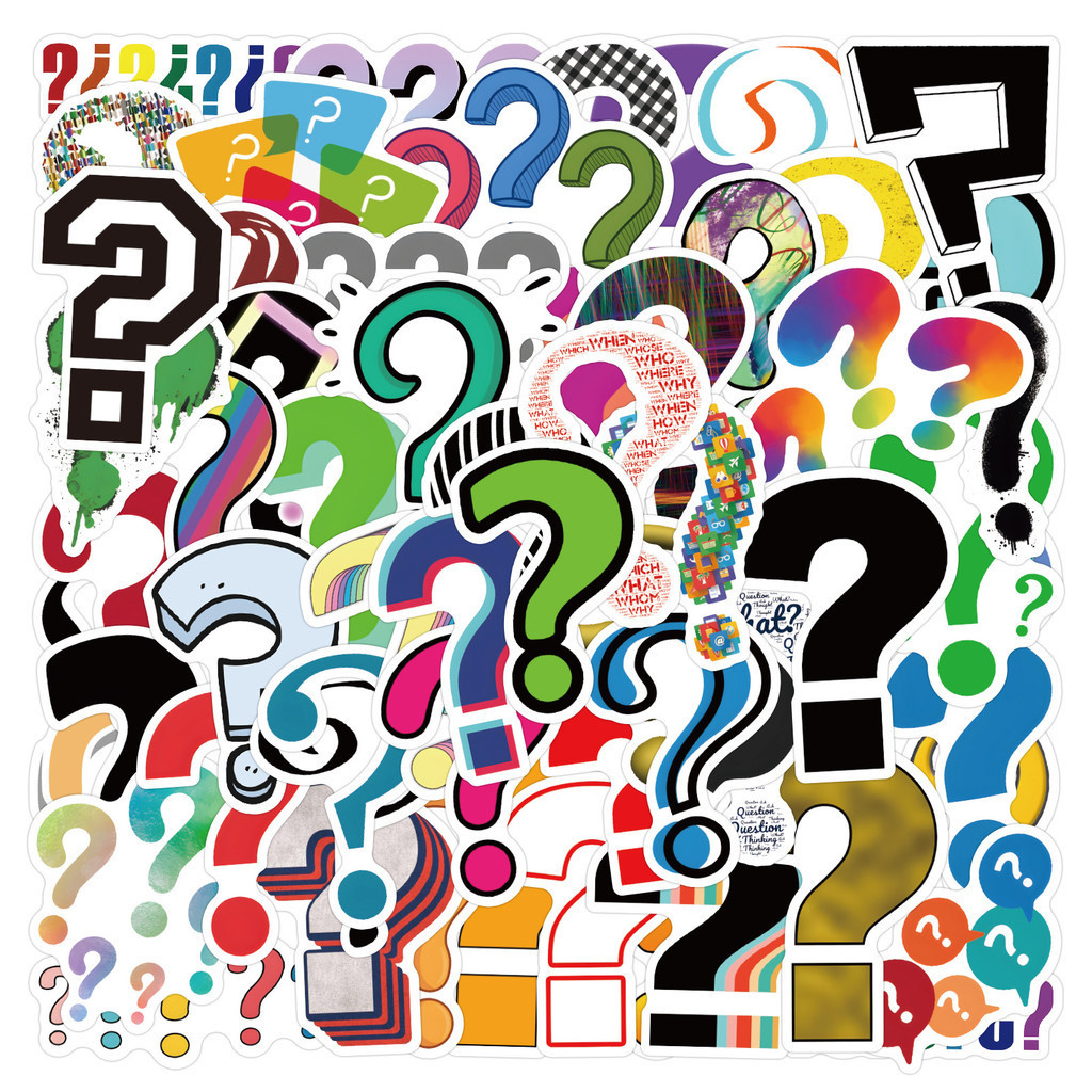 60張入 Question Mark塗鴉貼紙 卡通PVC防水吉他貼紙 行李箱貼紙 機車貼紙 筆電貼紙 | 蝦皮購物