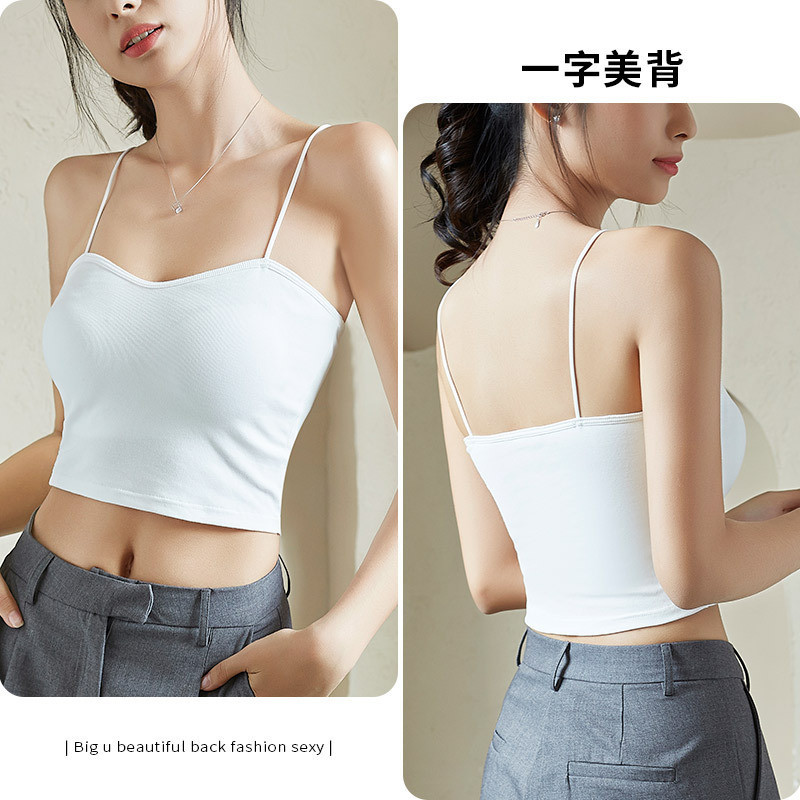 Women Bra Top 吊帶背心短版2合1上衣| 蝦皮購物