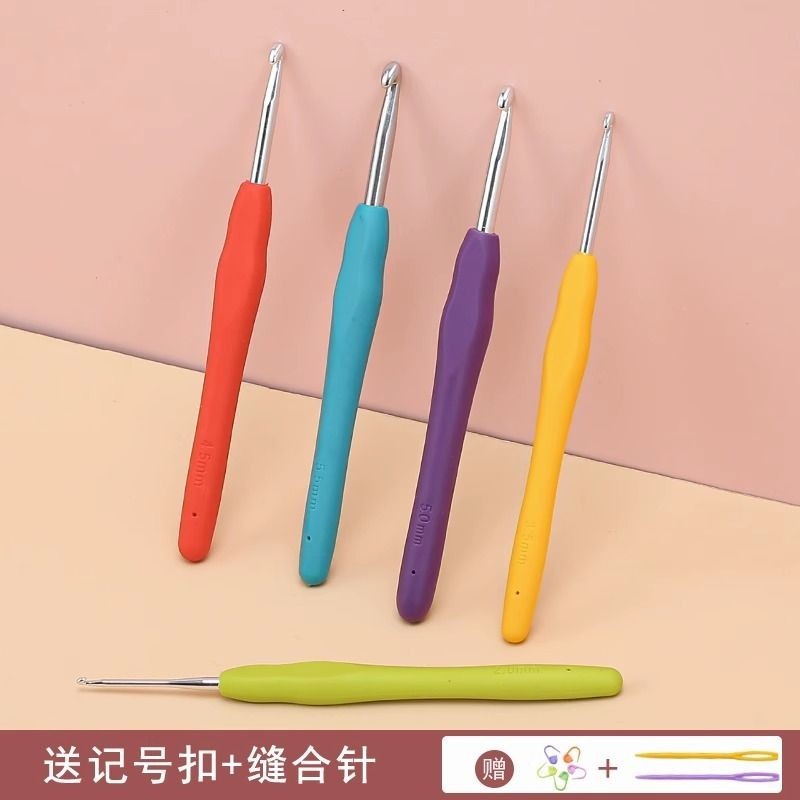 【熱賣】防滑彩虹鉤針手工勾針工具套裝不鏽鋼編織勾毛衣的針手編鞋毛線針 | 蝦皮購物