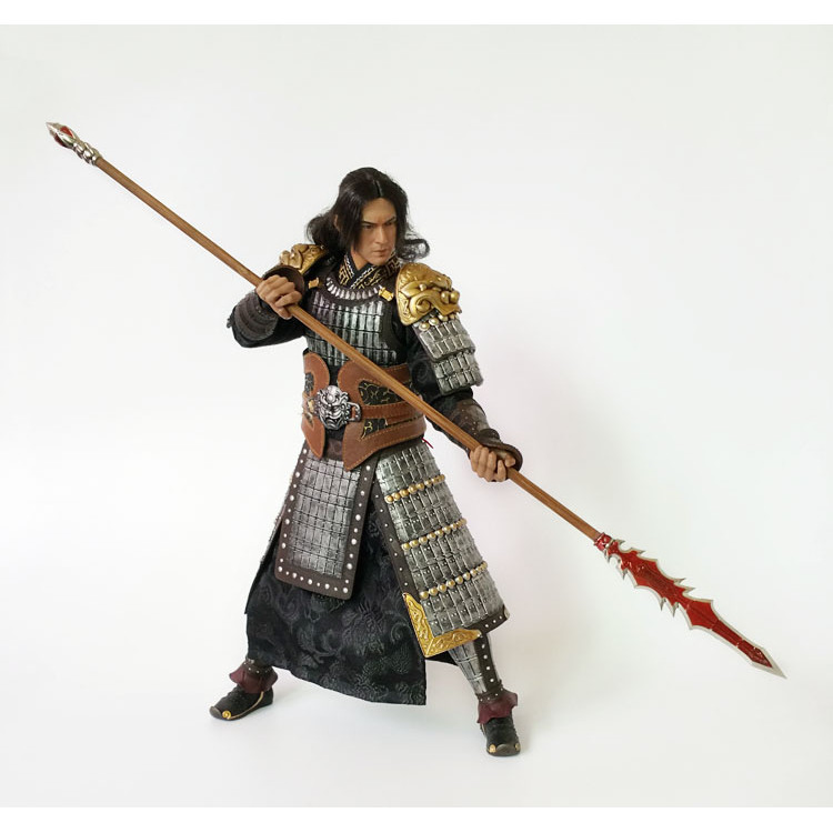 【高檔】1/6古代兵人服飾 黑色龍紋金邊窄口袍子 盔甲內裡 古著套裝現貨 | 蝦皮購物