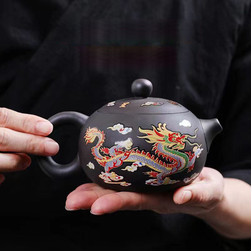 世界有名な 遇熱變色】龍鳳呈祥紫砂壺/ 中式茶壺套裝/ 蝦皮購物 紫砂茶器| 工芸品