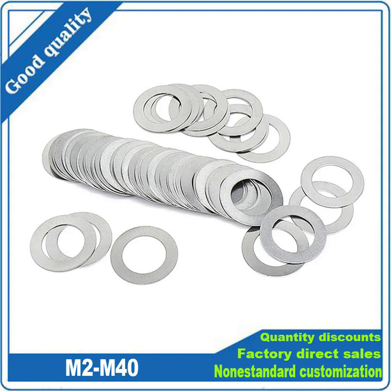 Rondelles Plates Fines Acier Inox 304 - Épaisseurs 0.1/0.2/0.3/0.5/1 Mm - DIN988, Tailles M2 à M40 - Lot De 10 Pièces