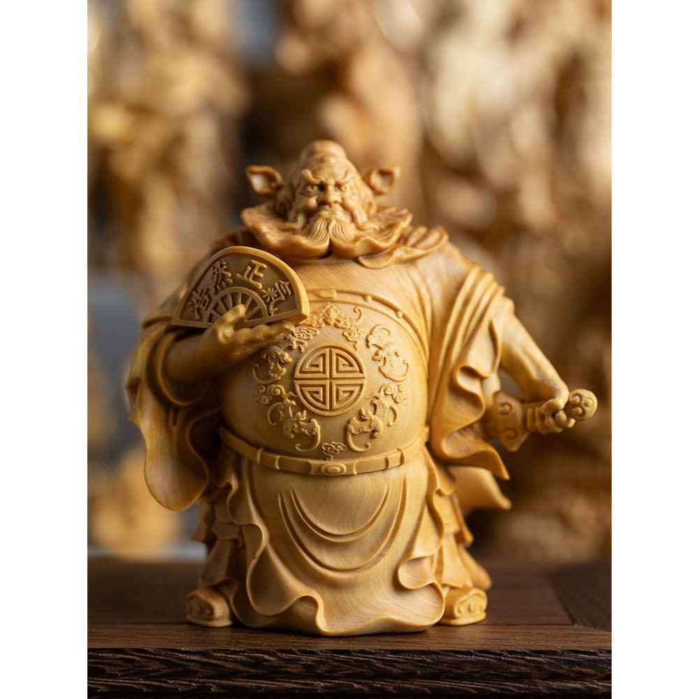 精彫り木製彫刻 置物 工芸品 飾り物 2点セット