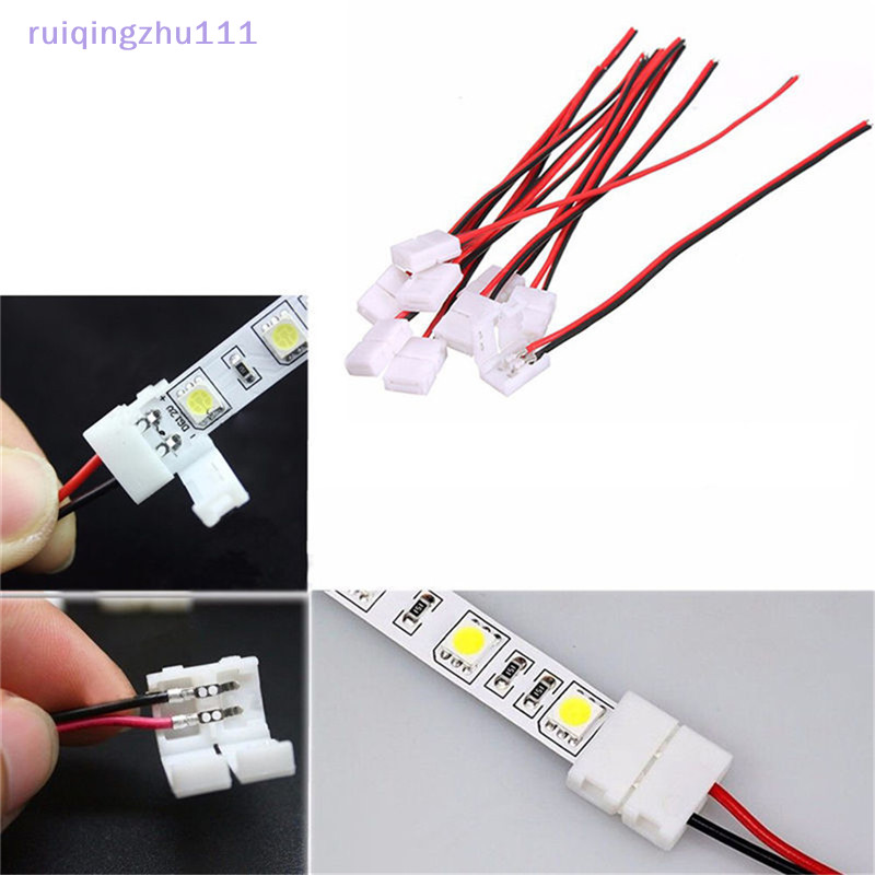 [ruiqingzhu] 10pcs PCB 電纜 2 針 LED 燈條連接器 3528/5050 單色適配器有用 [T | 蝦皮購物