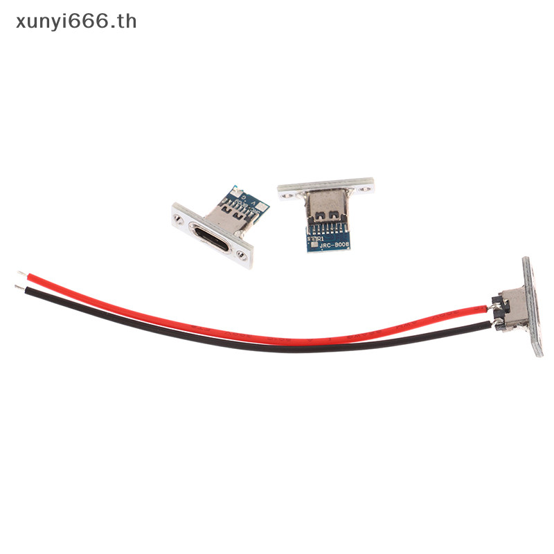Usb 插孔 Type-C 2Pin 2P 4P 防水帶線焊接接頭母連接器插孔充電端口 USB C 型插座 | 蝦皮購物