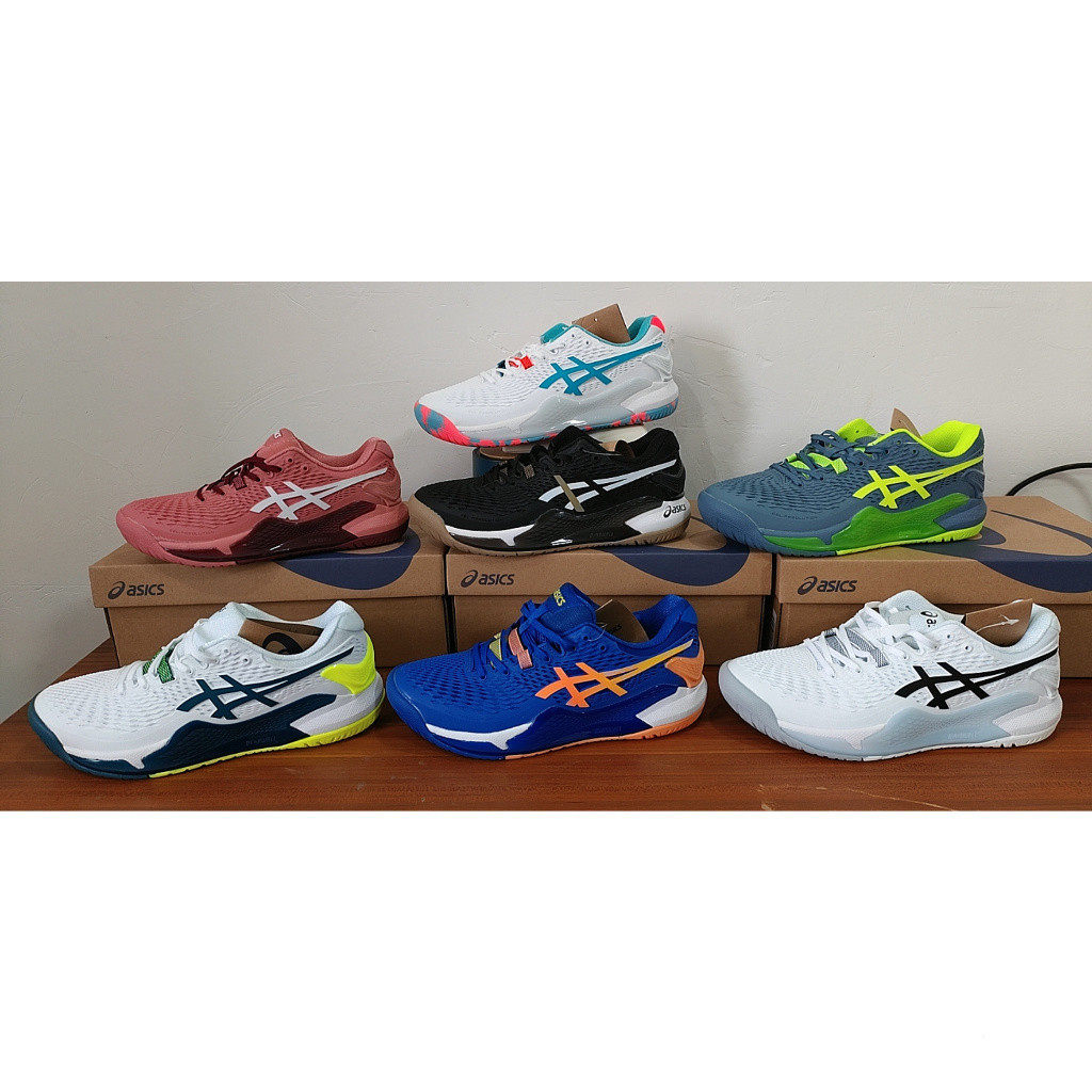 Asics Gel-Resolution 9 男女專業網球鞋張帥孟菲爾斯R9緩震透氣網球鞋-EUR39-46藍色橙色 | 蝦皮購物