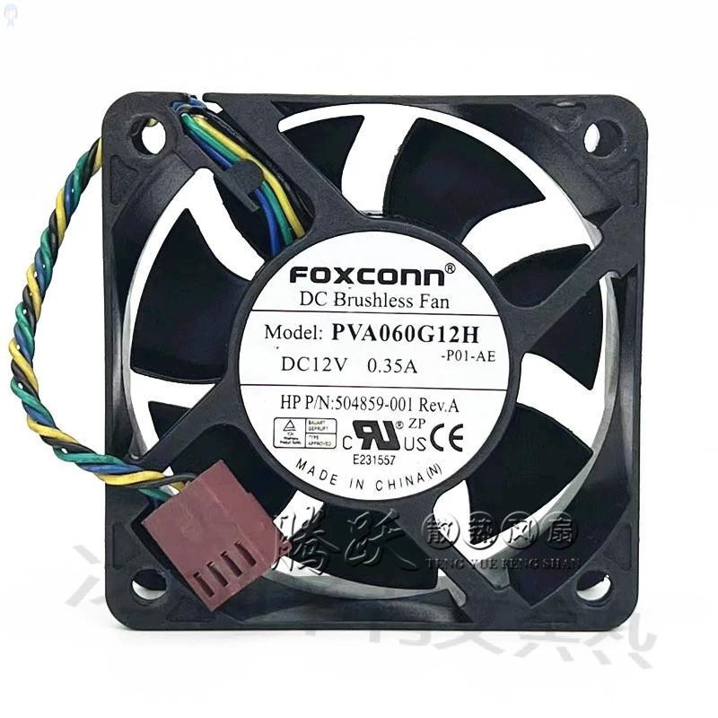 Ventilateur 60x60x25 Mm - Modèle PVA060G12H, 12V, 0.35A, 4 Fils - Neuf, Pour PC Ou Électronique