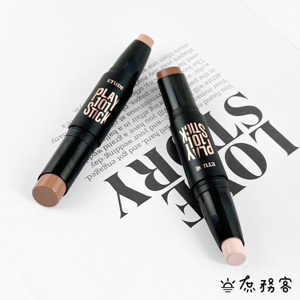 Etude 筆筆皆飾101雙頭輪廓修容棒 play101stick 雙色輪廓修容棒 修容 打亮 修容筆 韓國 庶務客 | 蝦皮購物