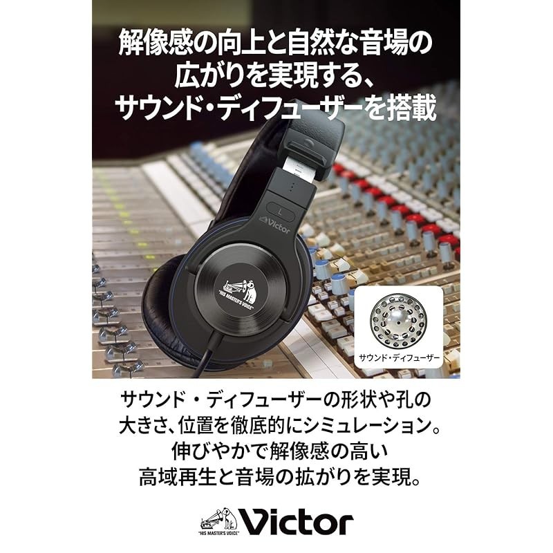 JVC Kenwood Victor JVC HA-MX100V 录音室监听耳机高分辨率、密封