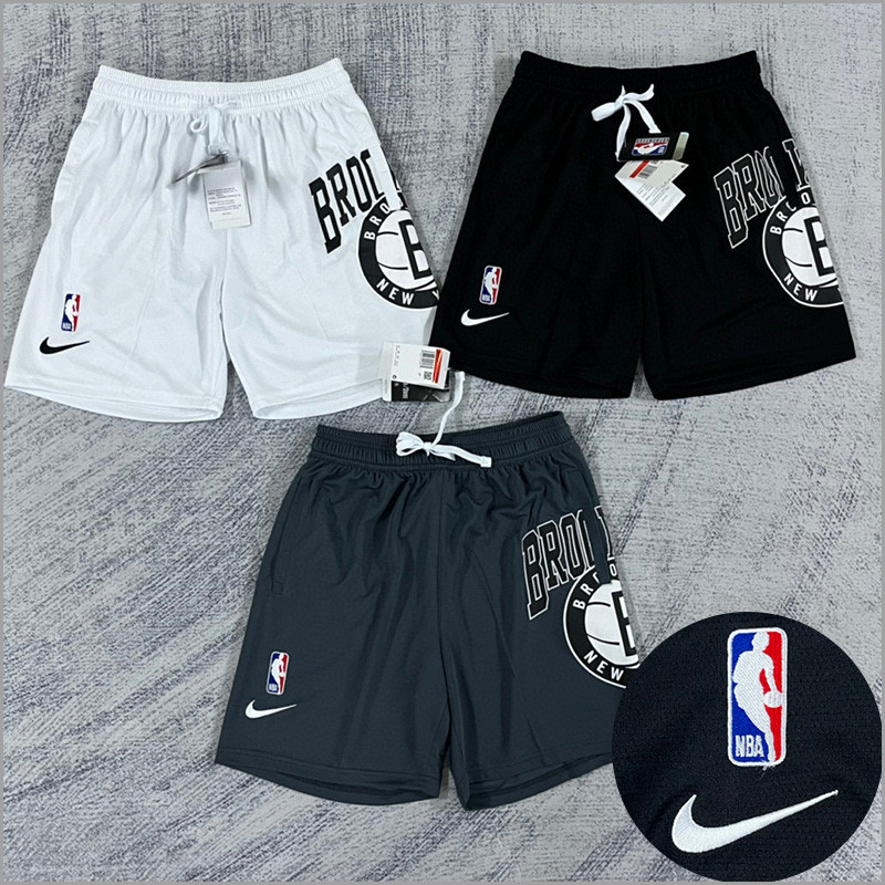 NBA 球褲 美式復古經典刺繡logo印花籃球短褲 籃網球員版 休閒運動透氣速乾籃球褲 球褲 2203籃網 | 蝦皮購物