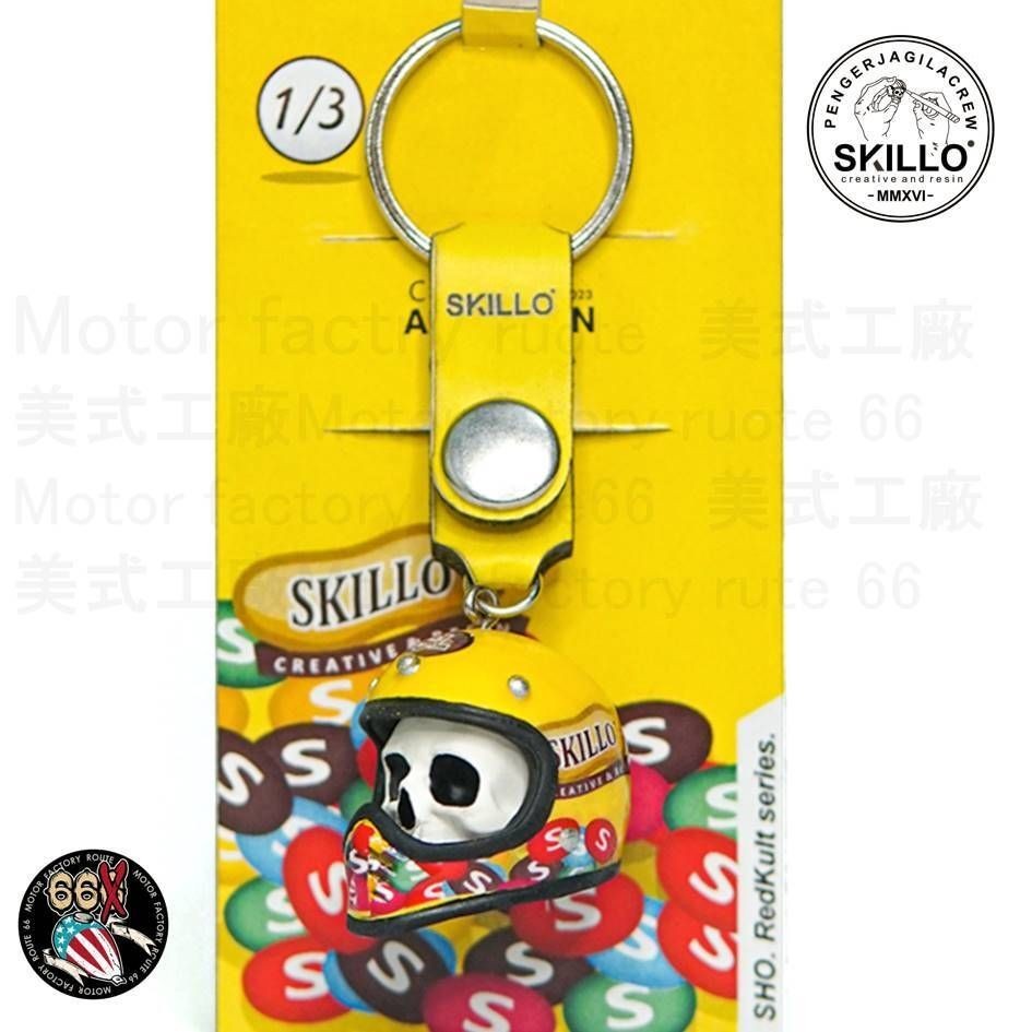 《美式工廠》SKILLO 手工製作 彩繪安全帽鑰匙圏 橘38 | 蝦皮購物