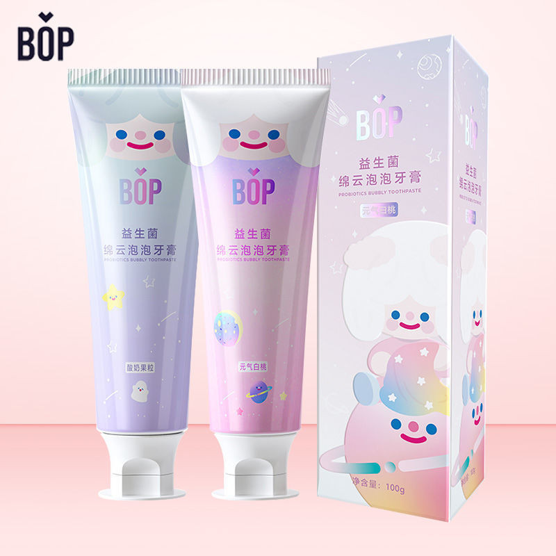 BOP×RICO联名益生菌绵云泡泡牙膏白桃酸奶清新口气口腔清洁家庭20240503 | 蝦皮購物