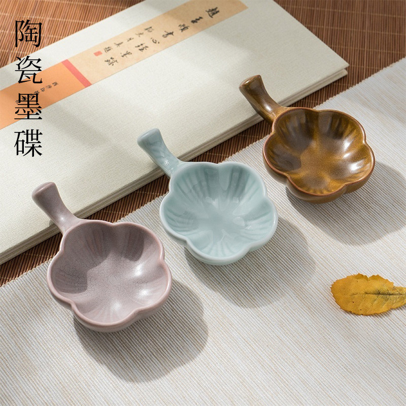 【免運】墨盤 多功能陶瓷墨碟 創意小水碟 筆舔盛 墨汁用墨池 書法毛筆國畫調色墨盤 | 蝦皮購物