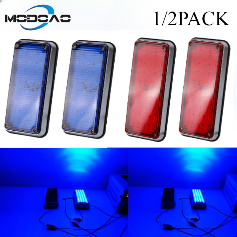 2pcs/1set 12V/24V LED 頻閃警用警示燈救護車頻閃燈消防車裝載機挖掘機閃光燈矩形 | 蝦皮購物