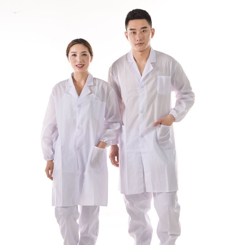 🔥實驗服🔥實驗室衣服 夏季長袖實驗室學生白大褂醫生薄款男女工作服透氣工廠車間食品實驗室套裝 防化服 防酸堿服 實驗服 | 蝦皮購物