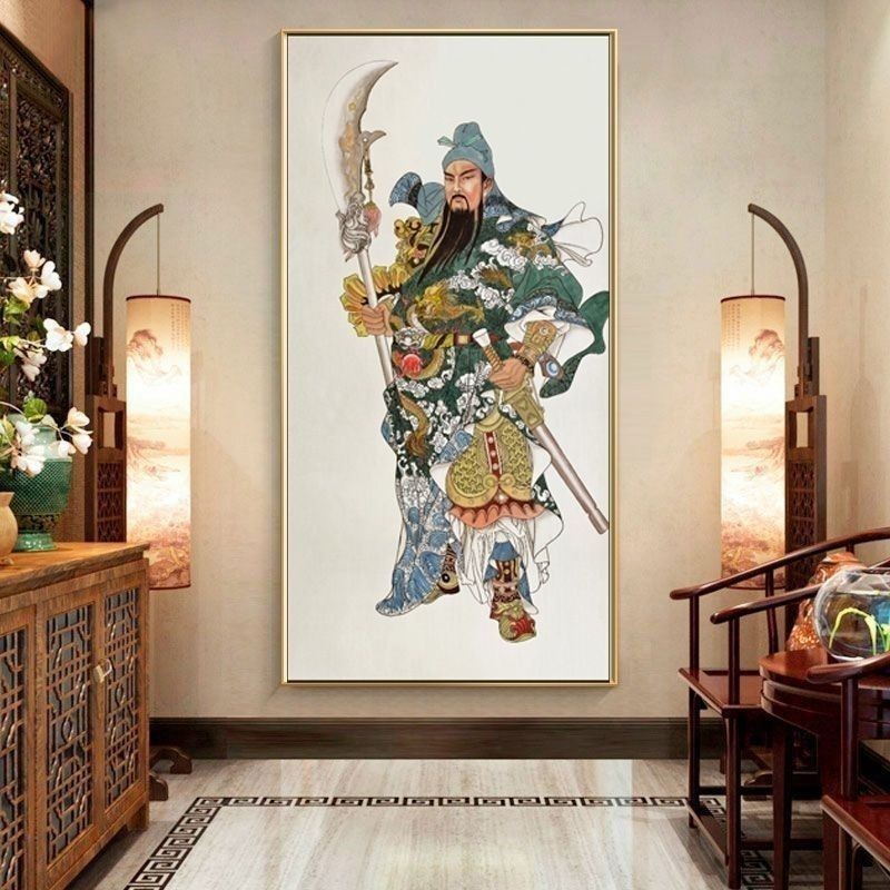 關公掛畫關二爺像中國風鎮宅招財中堂供奉武財神關公畫像客廳玄關 | 蝦皮購物