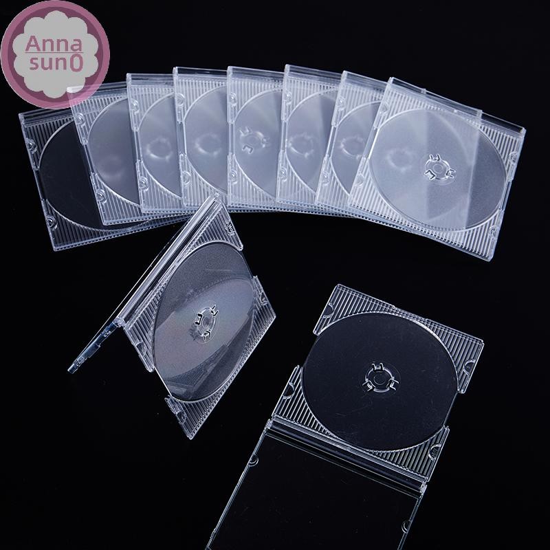 Annasun 5/10 件家用標準單光盤存儲盒 DVD 盒 CD 盒空透明塑料 CD 盒光盤 CD 盒 HG | 蝦皮購物