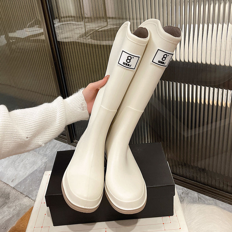 女生長筒雨靴PVC塑膠水鞋 日系趕海雨鞋女 成人長靴長筒雨鞋防滑時尚膠鞋洋氣ins | 蝦皮購物