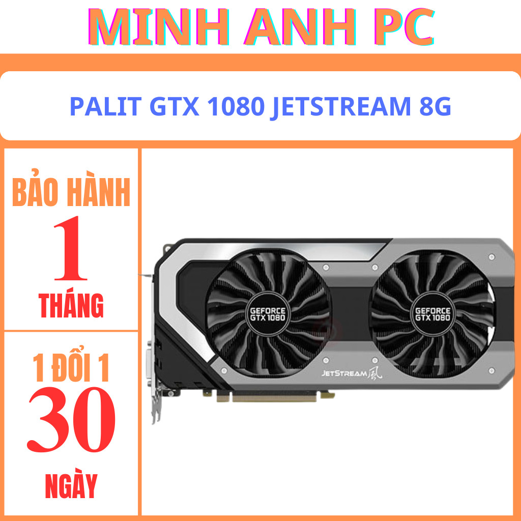 Vga 顯卡 GTX 1080 8GB DDR5 Palit Super Jetstream 2 風扇 - 安裝至強 | 蝦皮購物