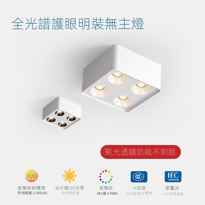 【一件免運】方形射燈 明裝射燈 LED射燈 COB 吸頂 大功率 格柵燈 商用 店鋪 單頭 雙頭 斗膽燈 OEGK | 蝦皮購物