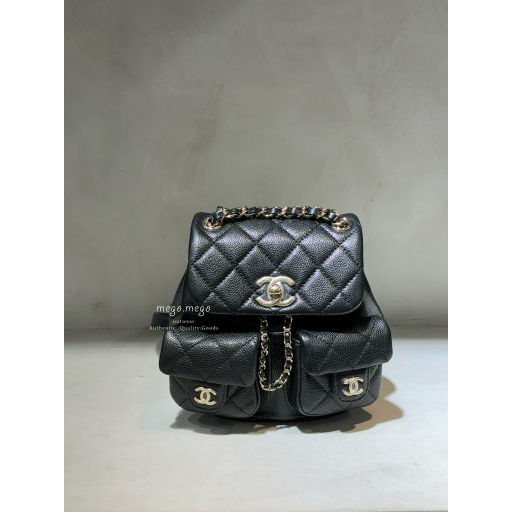CHANEL Duma 小 後背包 黑金 | 蝦皮購物