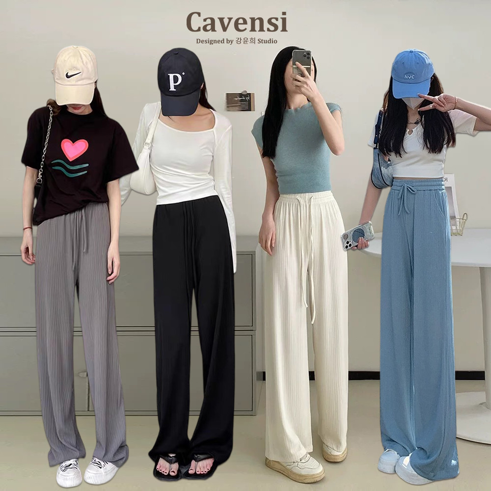 【Cavensi】春裝上新 獨家自訂 大尺碼長褲 大碼寬褲 鬆緊褲 彈力褲 休閒長褲 大尺碼女裝 黑色褲子女 A10 | 蝦皮購物