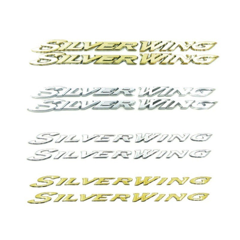 Voor Honda Silver Wing GT 250 400 600 Motorfiets 3D Embleem Badge Decal Tank Wiel Logo SILVER WING Sticker Brandstoftank Decal: (Color : Silver