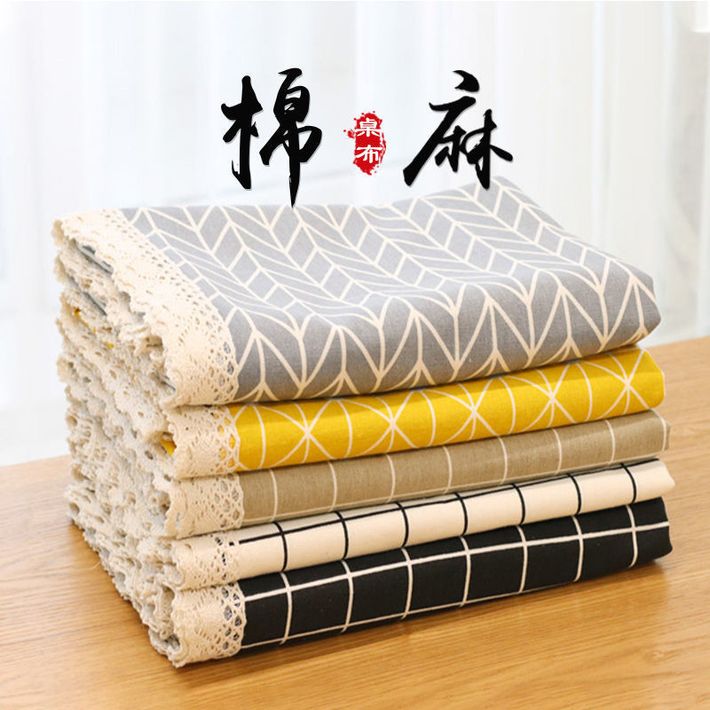 現貨 ins風 桌布 布藝棉麻 小清新網紅 格子 宿舍書桌墊長方形茶几餐桌蓋布 | 蝦皮購物