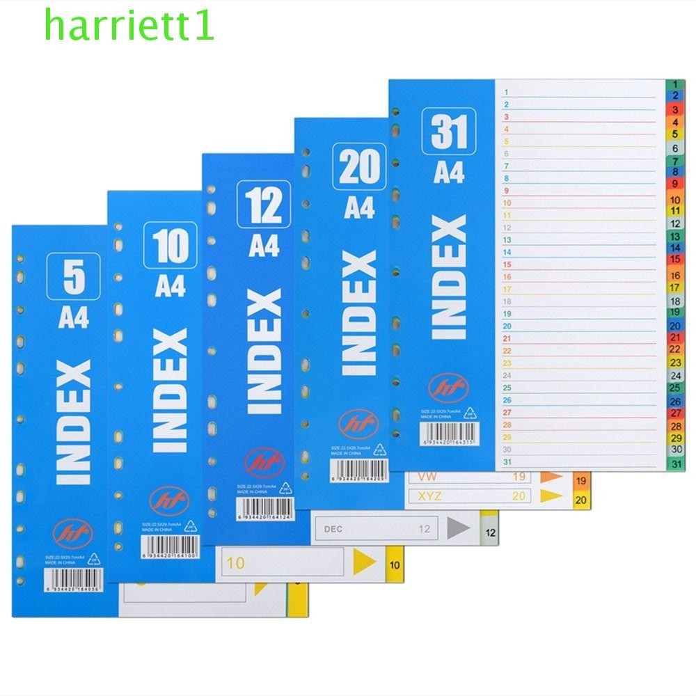 HARRIETT「索引分隔符」頁,編號A4尺寸活頁分隔線,PP材質11孔活頁夾分隔器 | 蝦皮購物