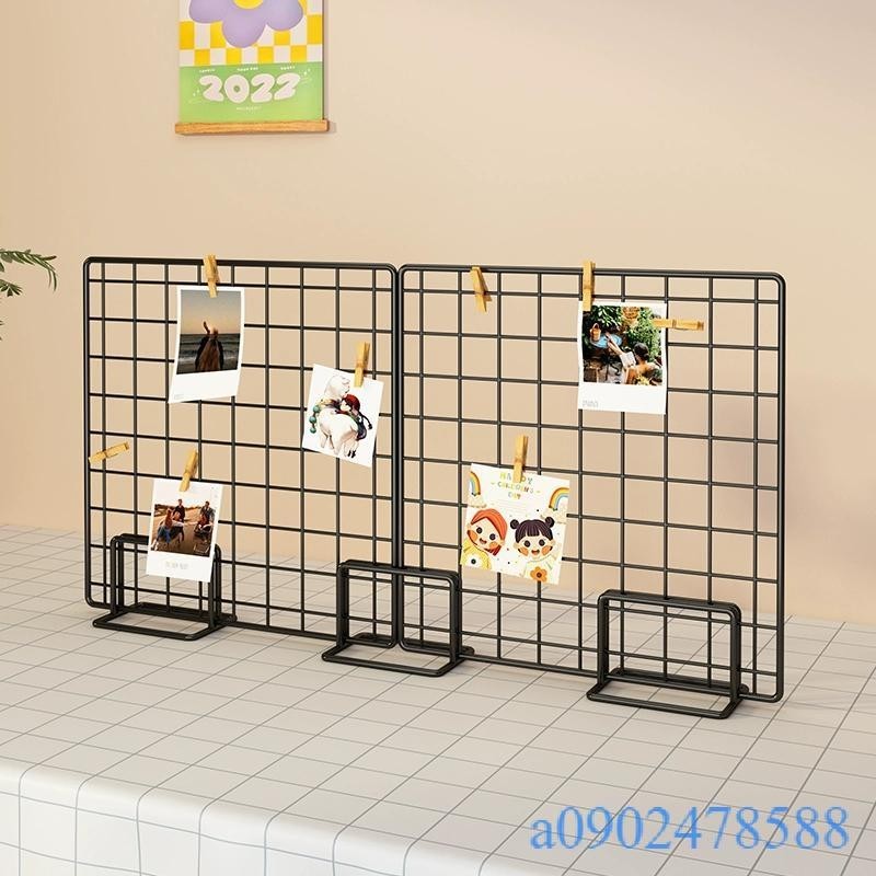 附發票~ 鐵網格 網格網架 網格架 桌面網格架 幼兒園作品展示架 鐵藝收納置物架 鐵網可摺疊照片掛架子 | 蝦皮購物