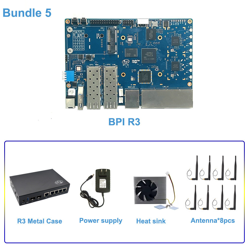 Banana Pi BPI R3 聯發科 MT7986 四核路由器開發板,2G DDR RAM,8G eMMC Flas | 蝦皮購物