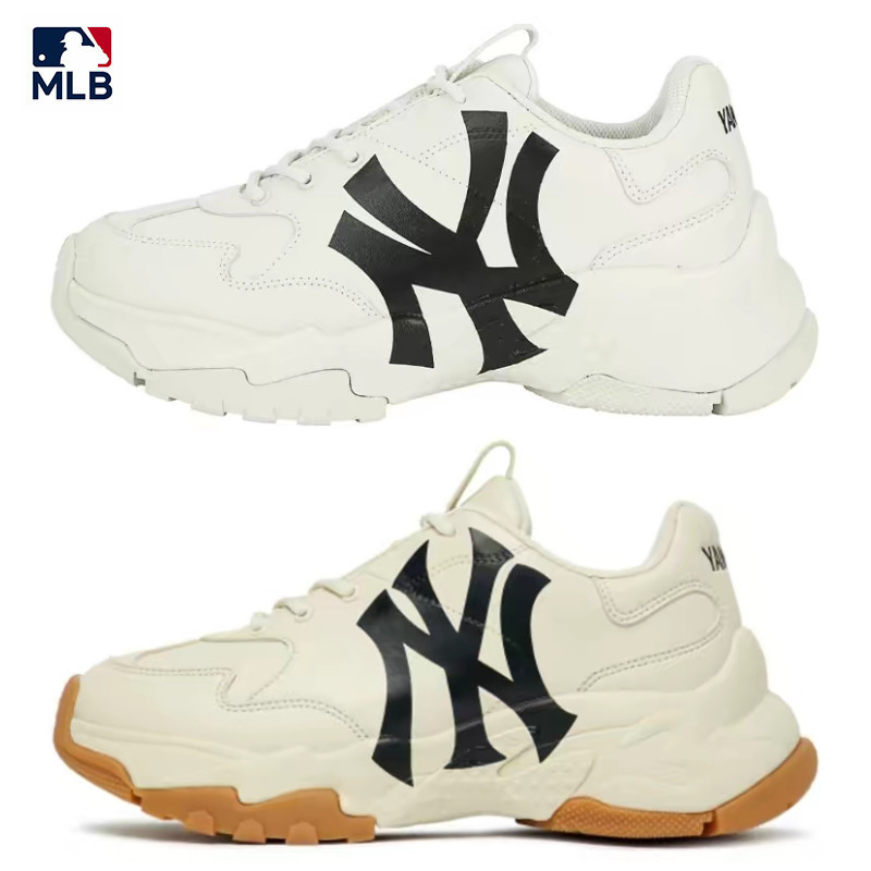 品牌旗艦館 MLB BigBall Chunky 洋基老爹鞋 NY 白/黑/米黃/白金 | 蝦皮購物