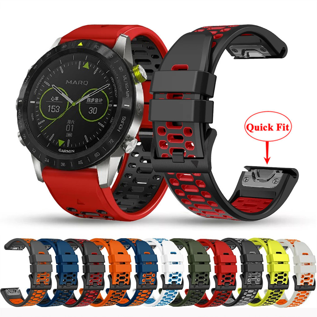 FTRONGRT Cinturino In Silicone Per Garmin Forerunner 935 - Ricambio Morbido, Traspirante, Regolabile, Nero - 6