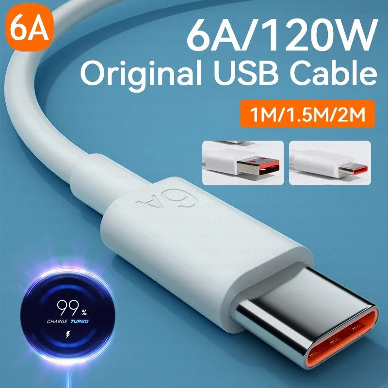 原裝電纜 C 型 Turbo Charge 6A 120W USB 轉 USB C 快速充電 Kabel 渦輪增壓器電線 | 蝦皮購物