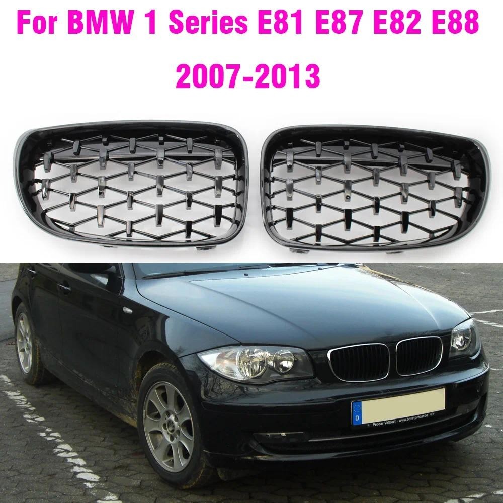 Grill Kühlergrill Nieren Glanz Schwarz für BMW E81 E82 E87 E88 Einzelsteg 07-13