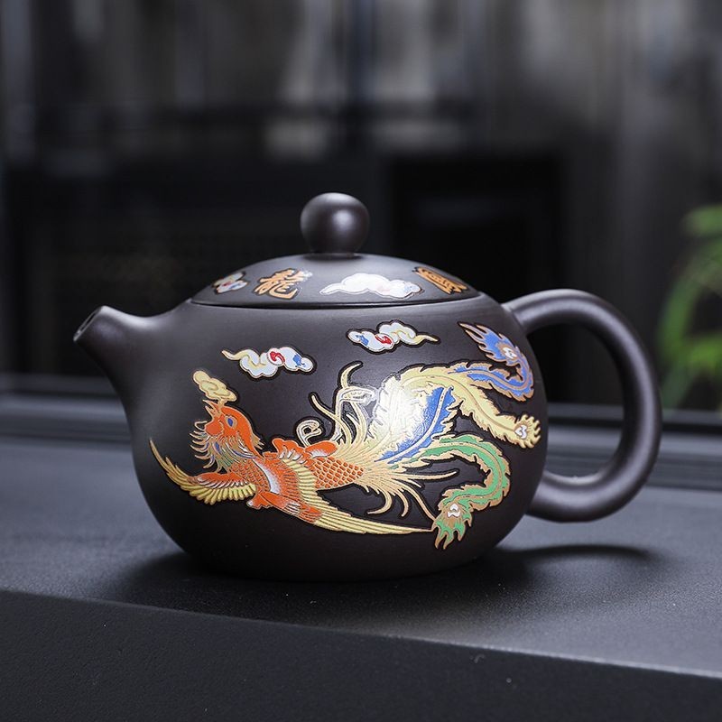紫砂壶名家作品欣赏_龙凤呈祥壶- 陈壶