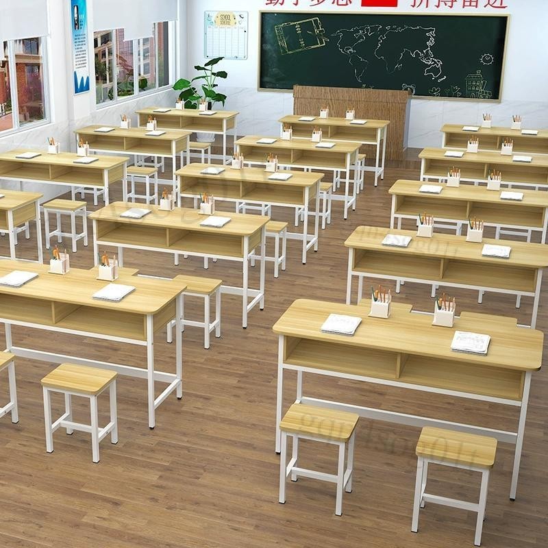 學生課桌椅雙層帶抽屜課桌補習班輔導單人雙人三人位會議培訓課桌【開發票】 | 蝦皮購物