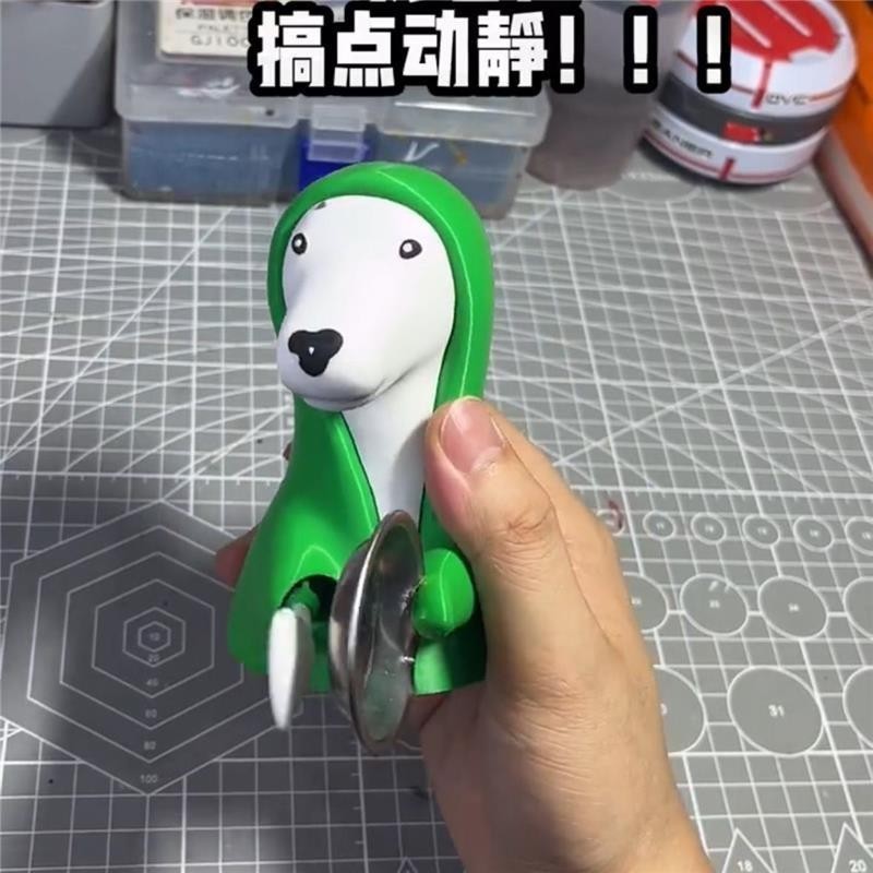 =神煩狗=tiktok同款搞點動靜創意搞怪敲盆響鈴敲響綠色小狗合拍禮品整人狗 會叫的狗 合拍狗 | 蝦皮購物
