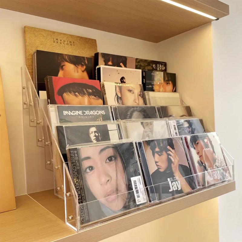 現貨 cd架 亞克力 階梯式學生放置架多功能磁帶光盤 展示架 專輯收納盒 | 蝦皮購物